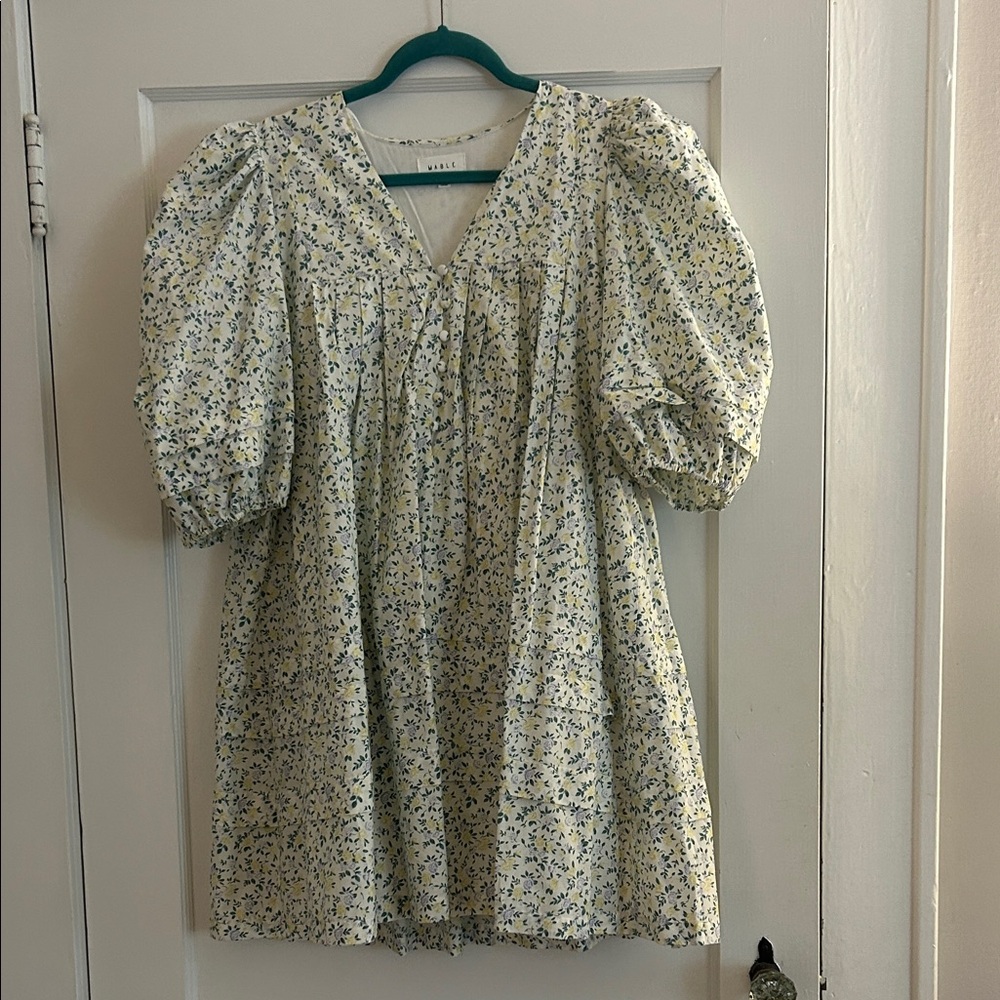 MARBLE Floral V-Neck Dress